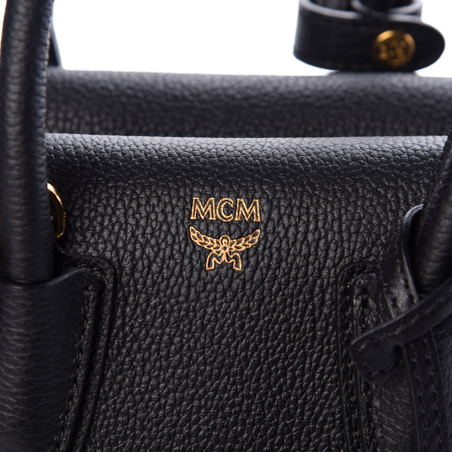 MCM Grained Calfskin Mini Milla Tote Black 7 of 10