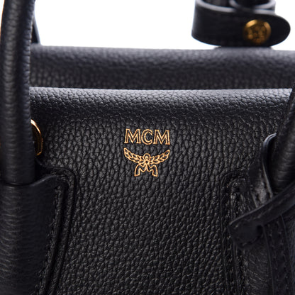 MCM Grained Calfskin Mini Milla Tote Black 7 of 10