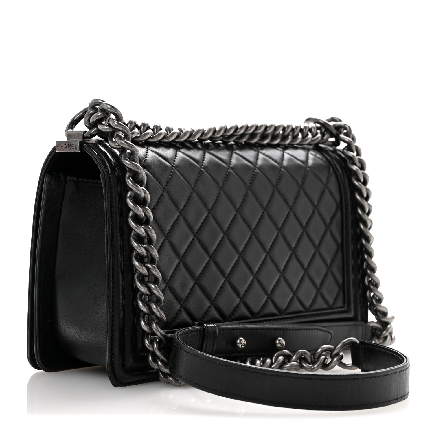 Chanel Lambskin Quilted Medium Boy Flap Black 3 of 12