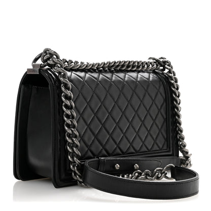 Chanel Lambskin Quilted Medium Boy Flap Black 3 of 12