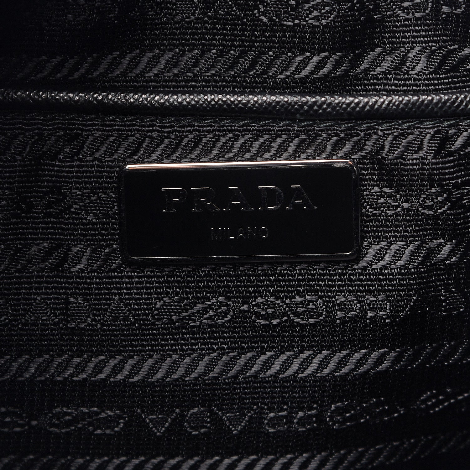 Prada Nylon Vela Saffiano Medium Cinch Backpack Black 6 of 10