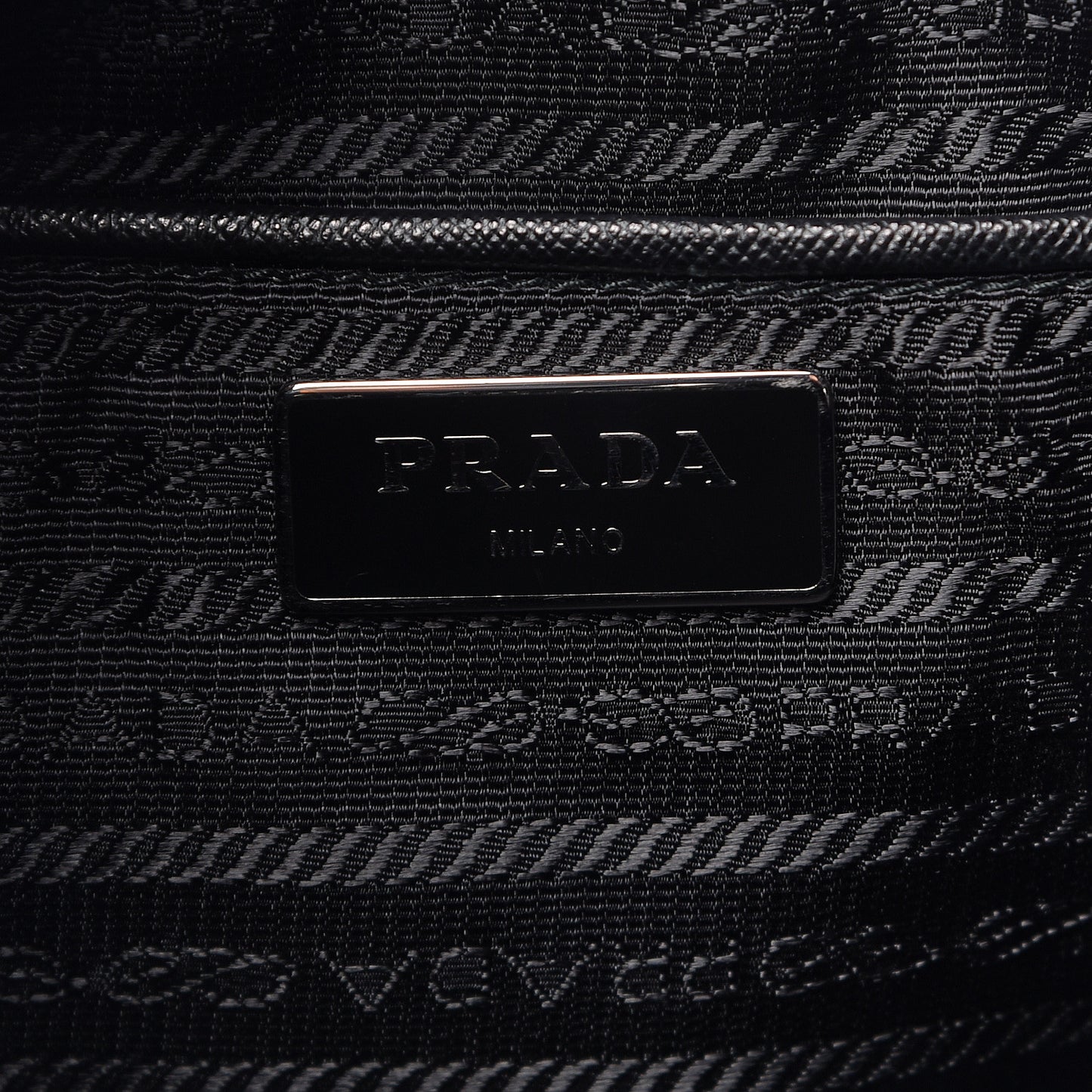 Nylon Vela Saffiano Medium Cinch Backpack Black