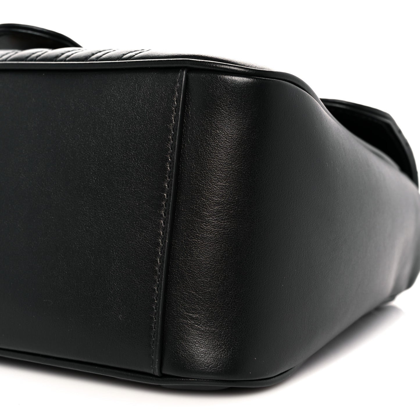 Calfskin Matelasse Small GG Marmont Top Handle Shoulder Bag Black