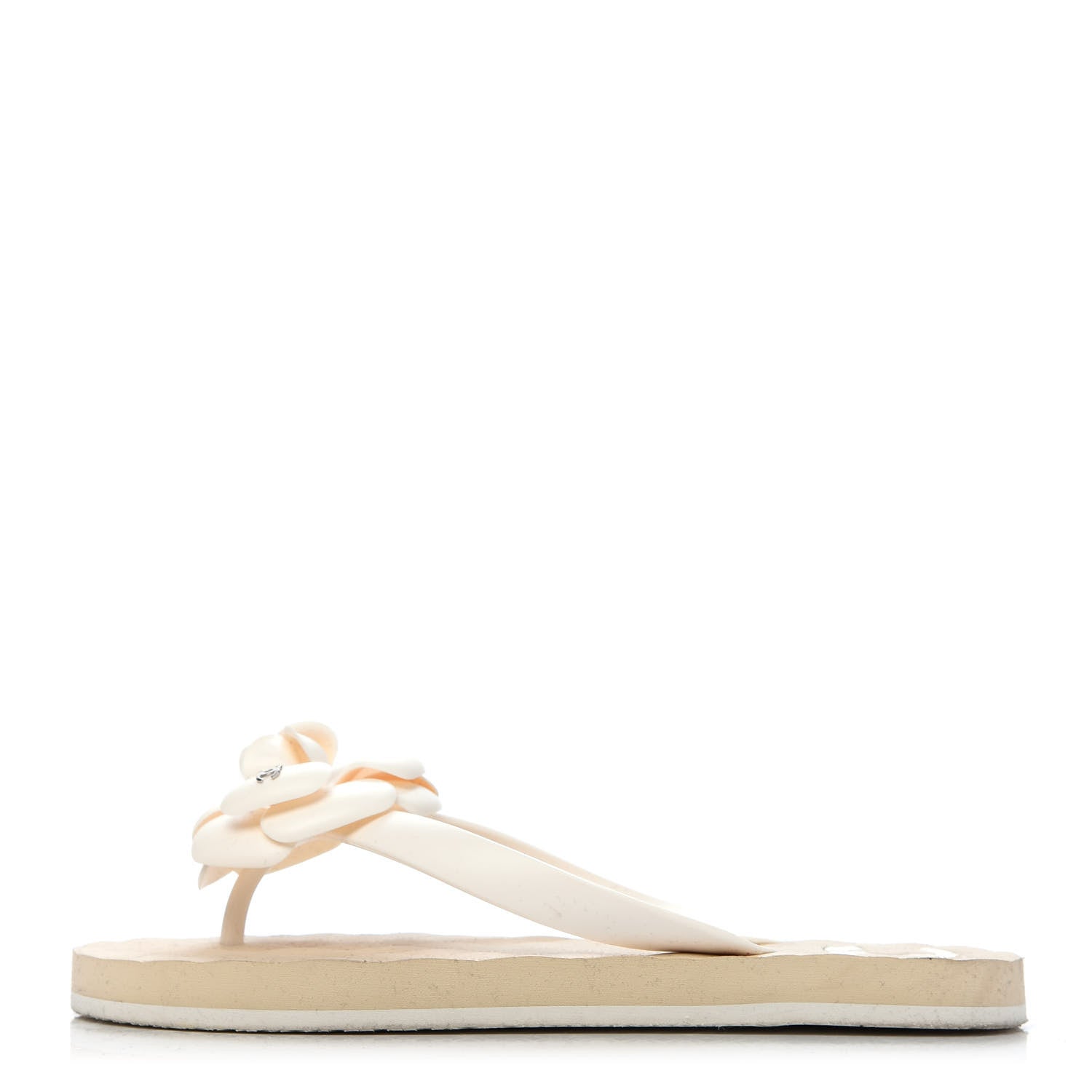Chanel PVC Camellia Thong Sandals 36 Ivory 1 of 8