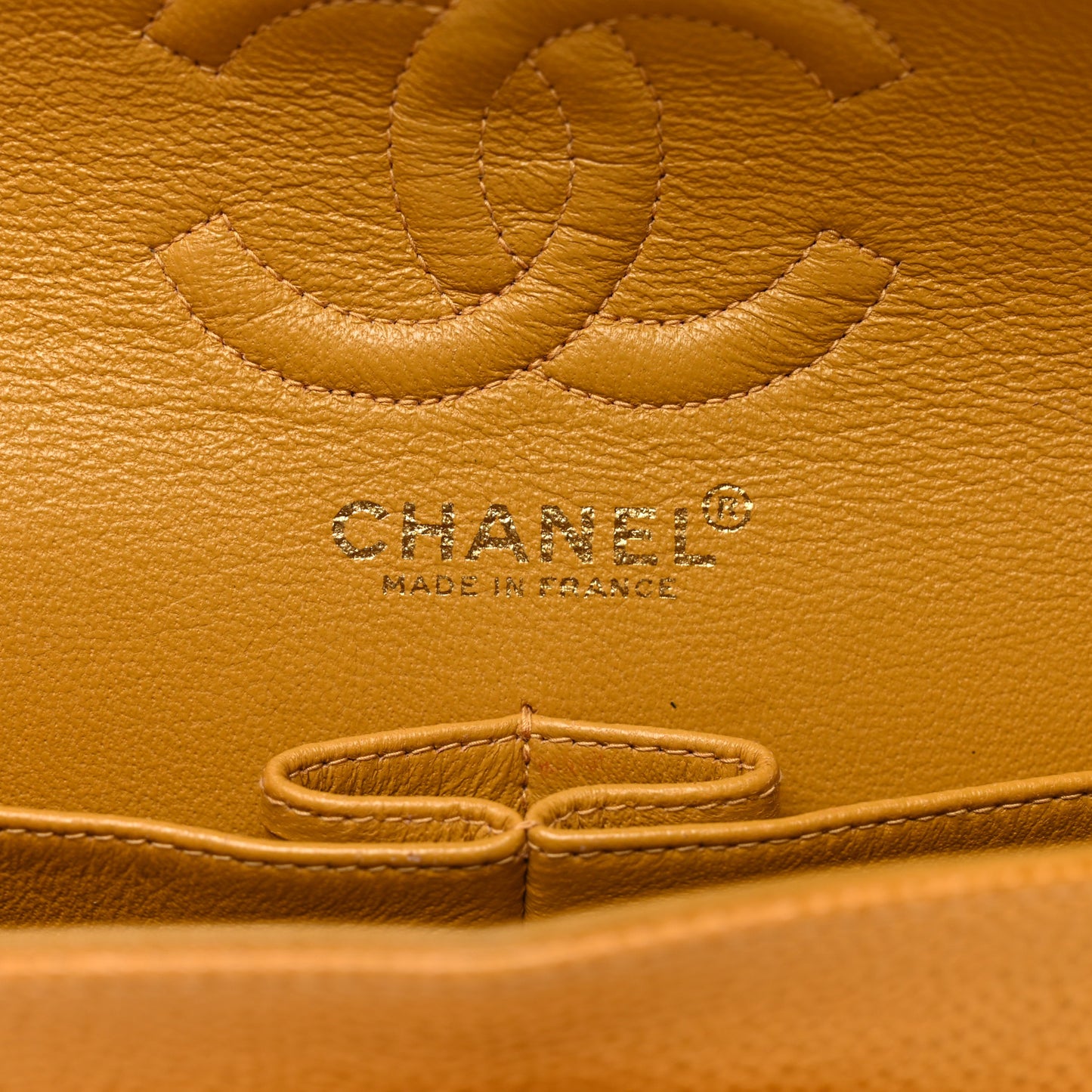 Caviar Quilted Small Double Flap Yellow