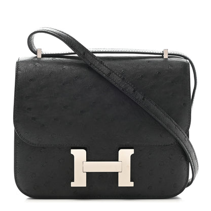 Hermes Ostrich Constance 18 Black 1 of 12