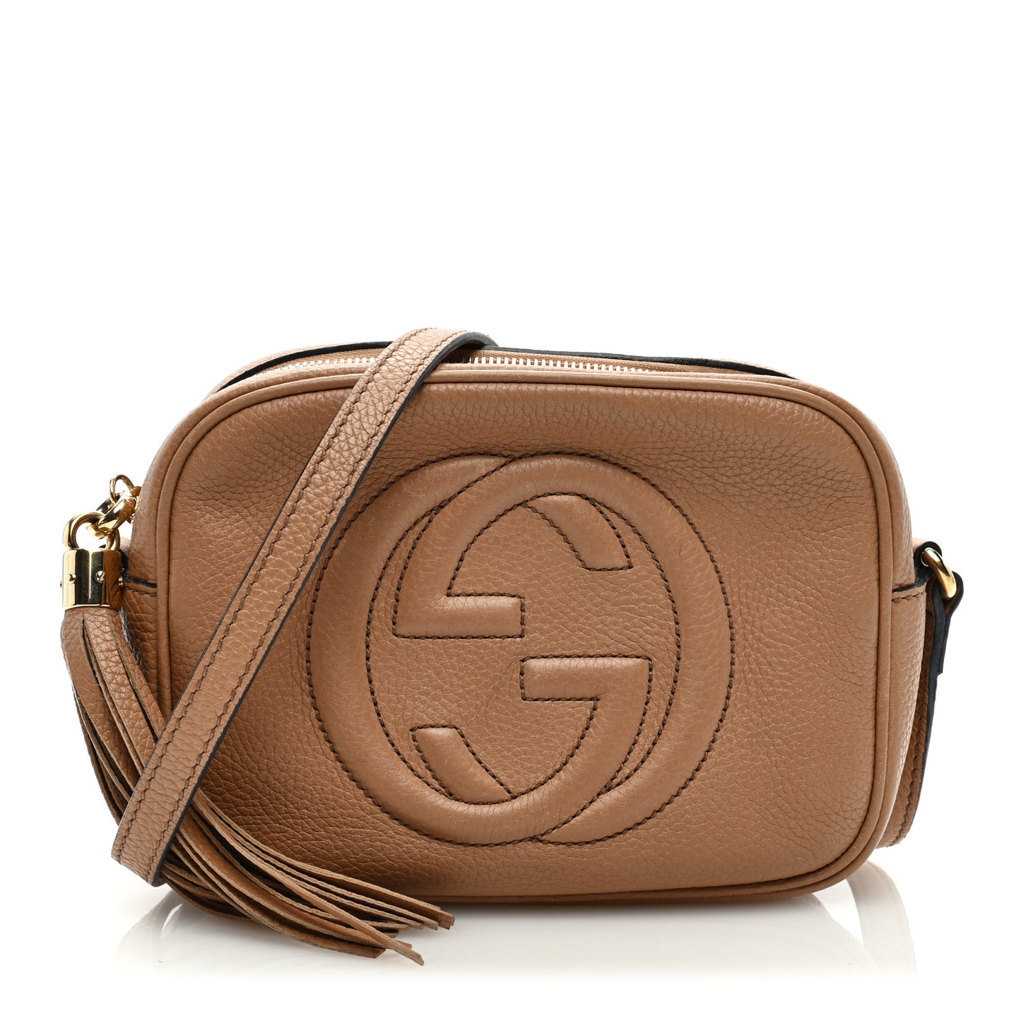 Pebbled Calfskin Small Soho Disco Bag Camelia