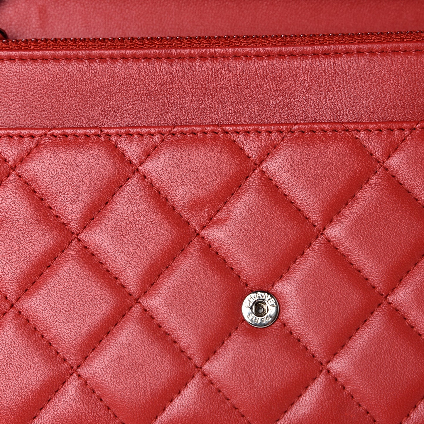 Lambskin Quilted Boy Wallet On Chain WOC Red