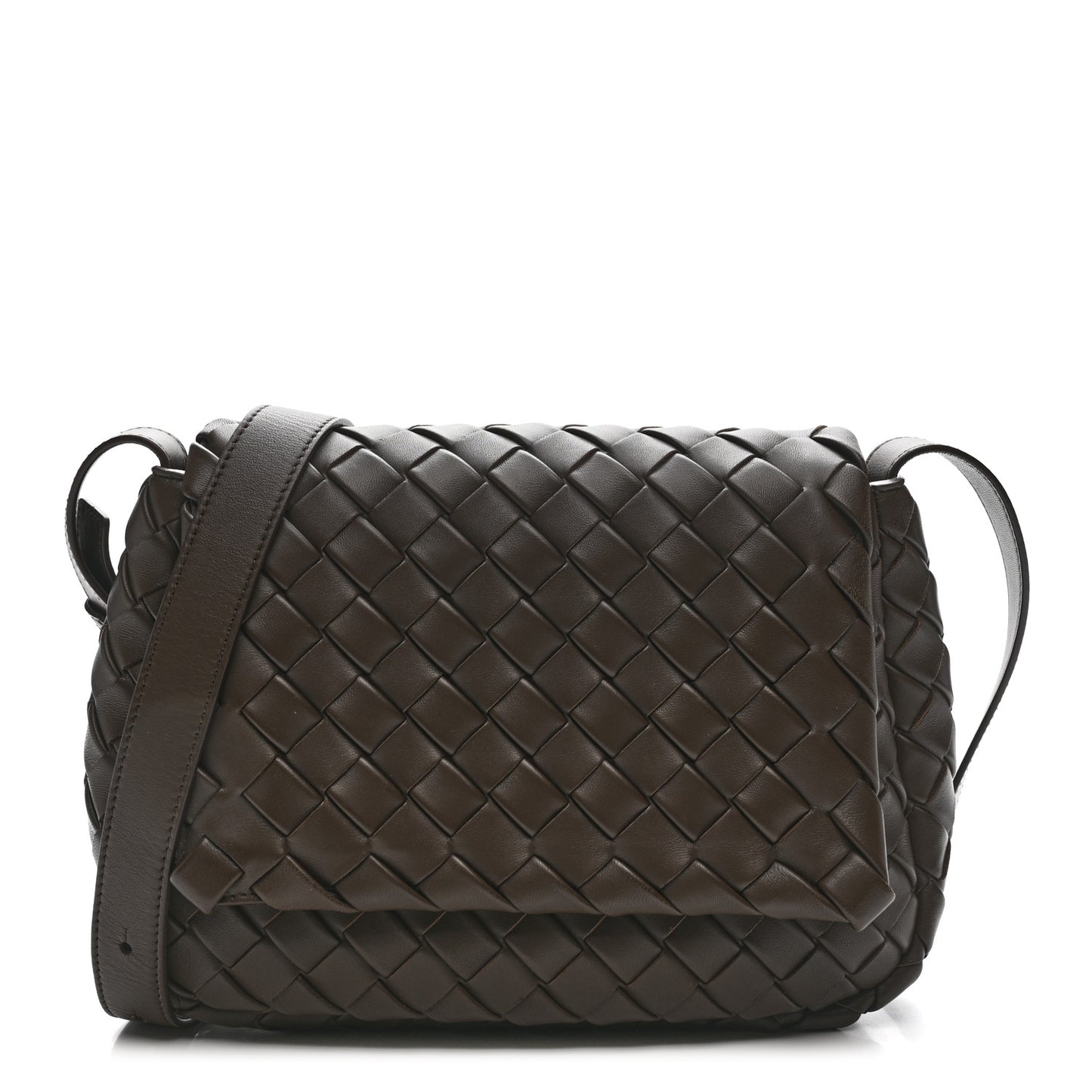 Nappa Intrecciato Small Cobble Messenger Bag Light Brown