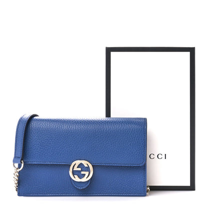 Gucci Dollar Calfskin Interlocking G Chain Wallet Caspian 10 of 10