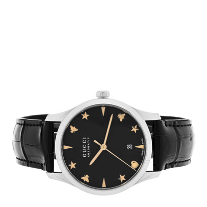 Gucci Stainless Steel Alligator 38mm G-Timeless Charm Automatic Watch Black 2 of 4