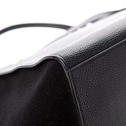 Celine Drummed Calfskin Suede Medium Trapeze Black 11 of 13