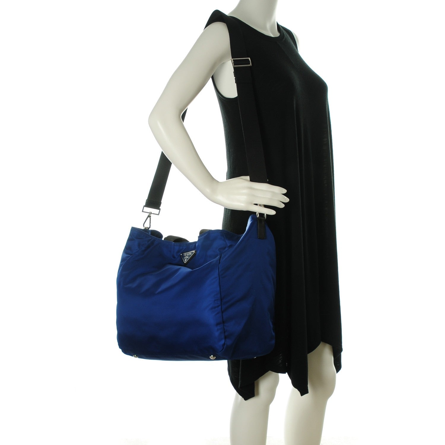 Prada Nylon Vela Tote Bluette Black 2 of 8