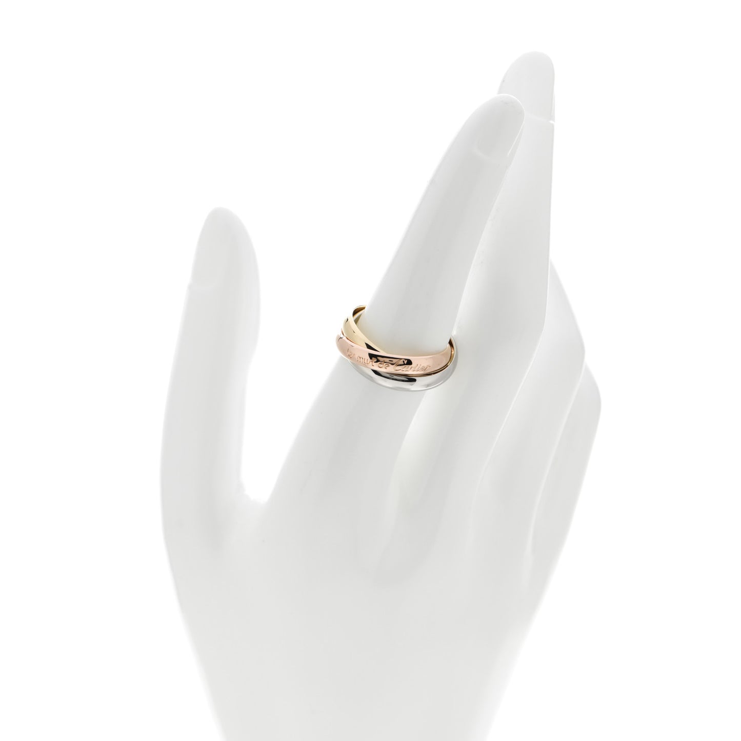 18K Pink Yellow White Gold Classic Les Must De Cartier Trinity Ring 56 7.5