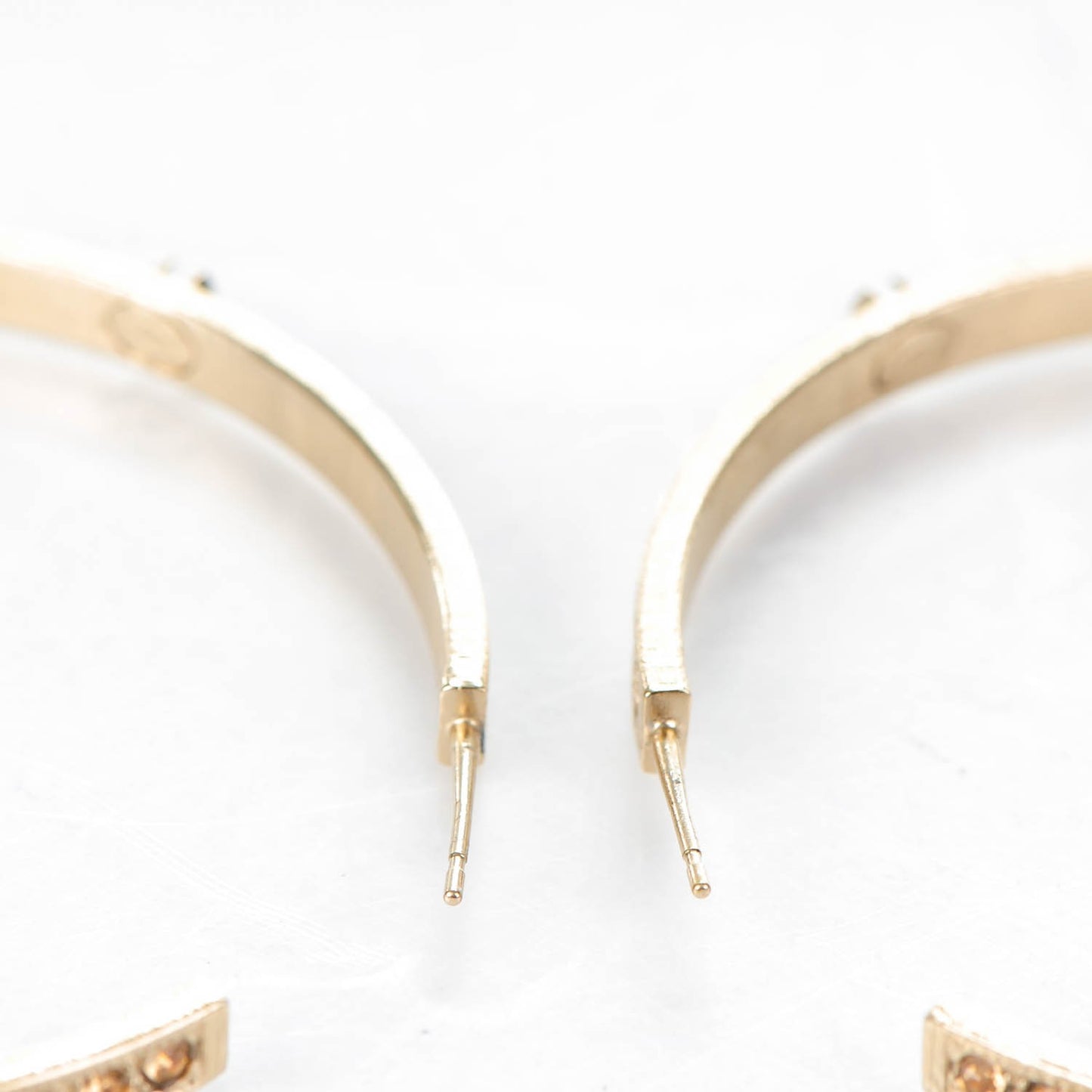 Crystal CC Hoop Earrings Gold Pale Pink