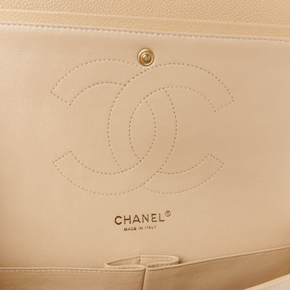Chanel Caviar Quilted Jumbo Double Flap Beige 6 of 11