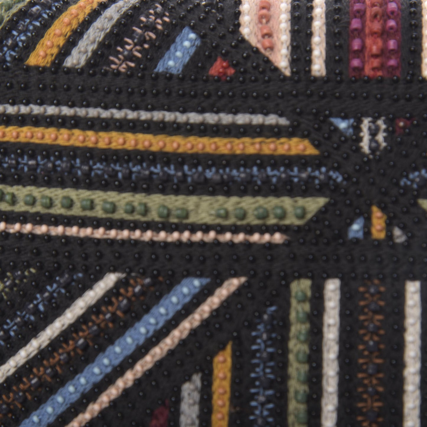 Embroidered Striped Medium Diorama Flap Bag Multicolor
