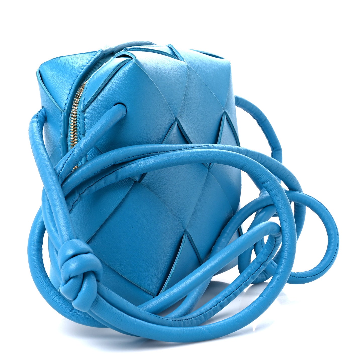Lambskin Maxi Intrecciato Mini Cassette Camera Bag Pool