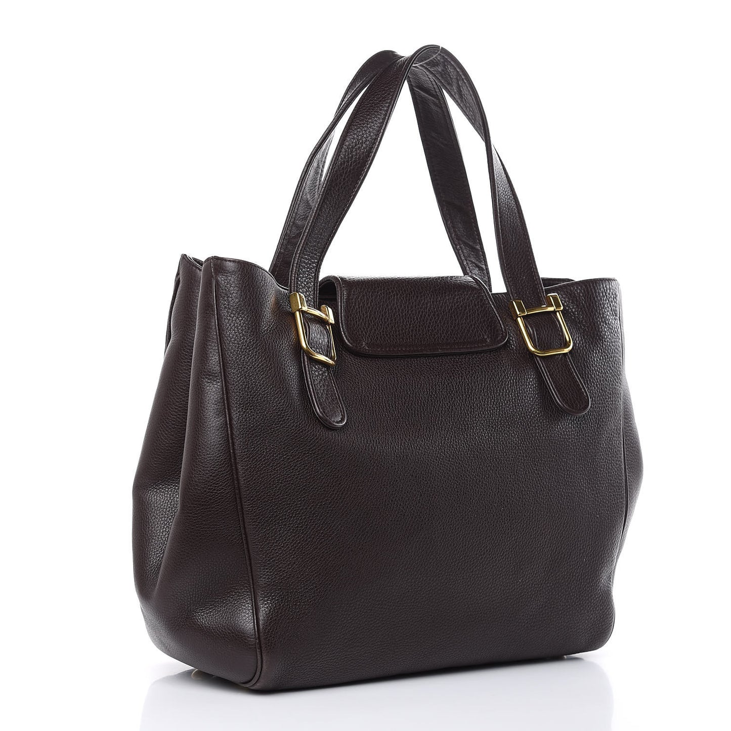 Pebbled Calfskin Medium 1973 Tote Dark Brown