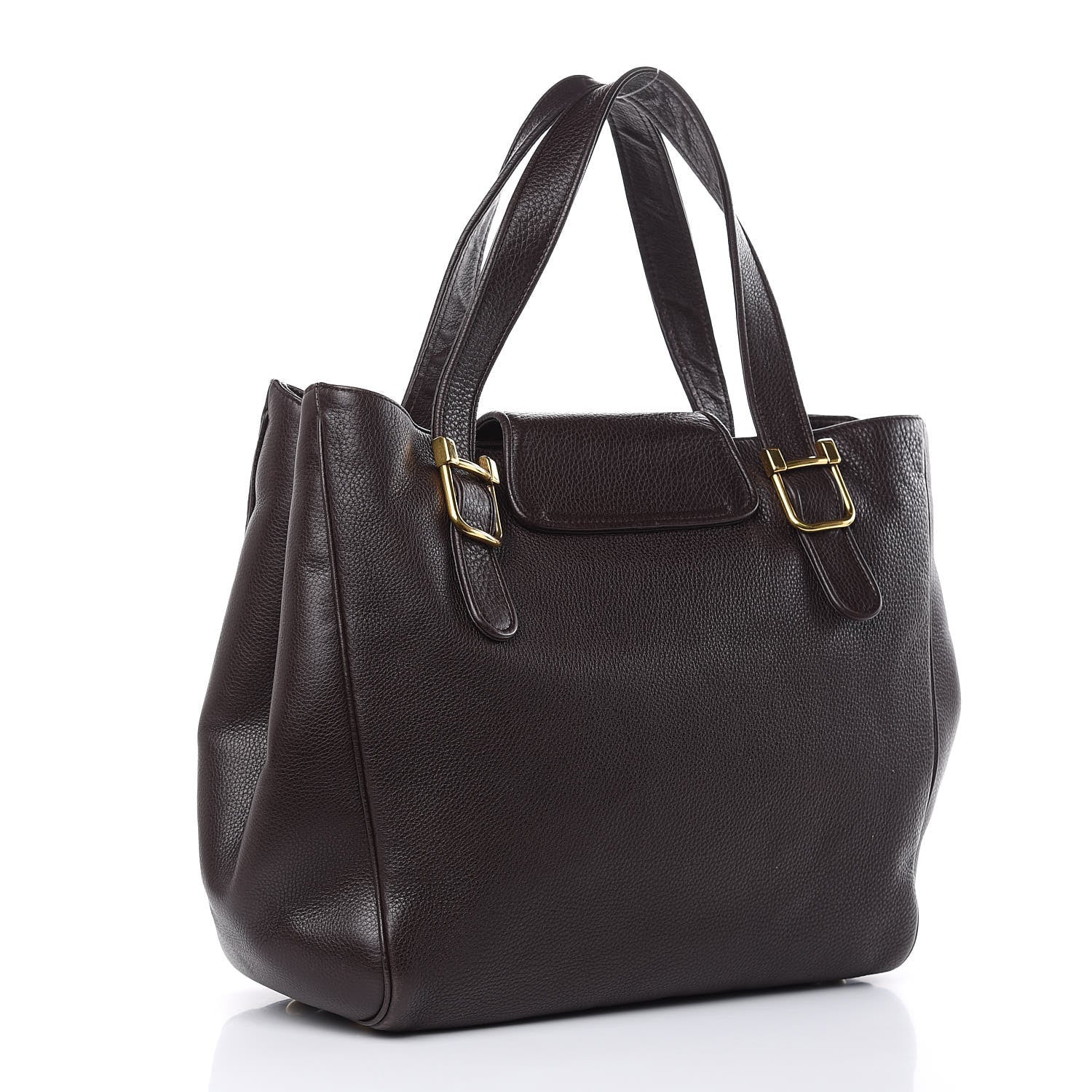 Gucci Pebbled Calfskin Medium 1973 Tote Dark Brown 3 of 13