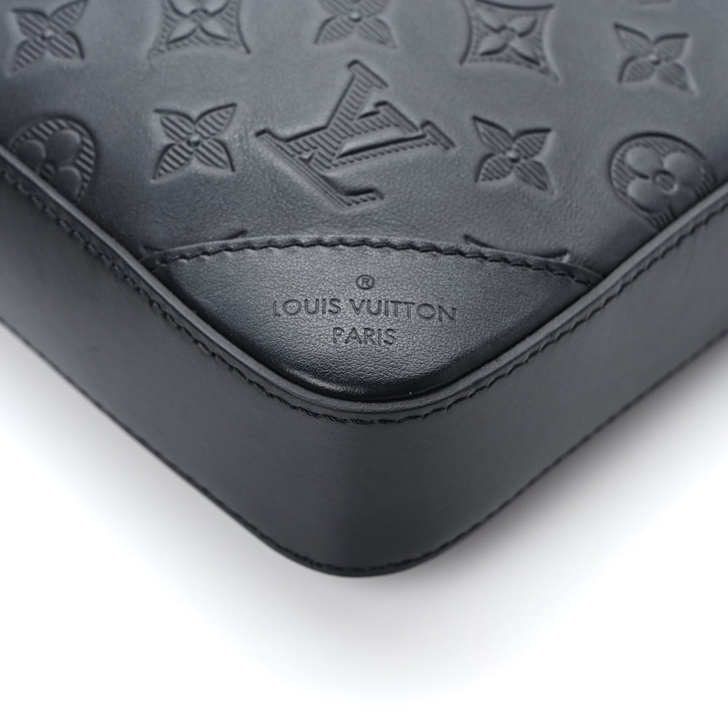 Calfskin Monogram Shadow Duo Messenger Black