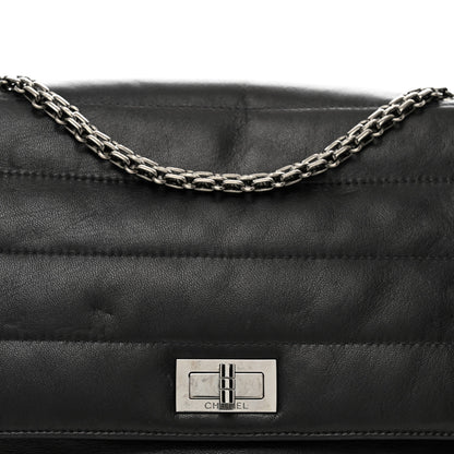 Chanel Lambskin Horizontal Quilt Jumbo Mademoiselle Flap Black 5 of 10