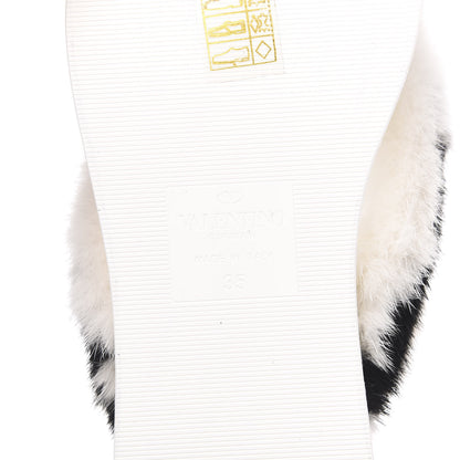 Valentino Garavani Mink Fur Thong Sandals 35 White Black 7 of 8