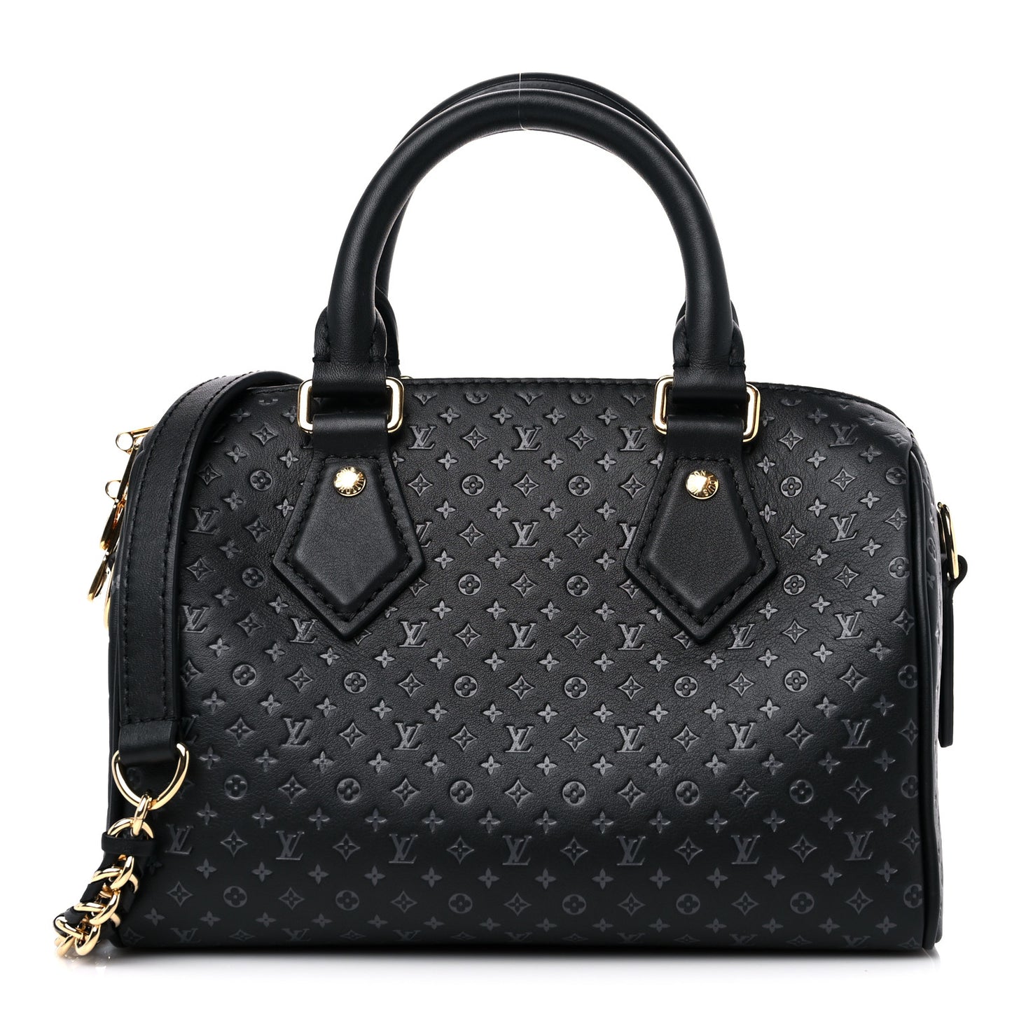 Calfskin Nanogram Embossed Speedy 20 Black