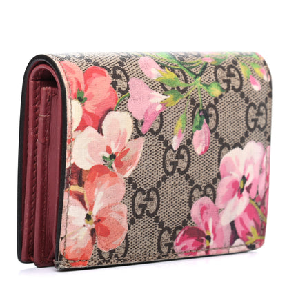 Gucci GG Supreme Monogram Blooms Card Case Beige Multicolor Dry Rose 3 of 9