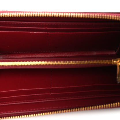 Christian Dior Lambskin Cannage Jolie Voyageur Slim Wallet Cherry Red 5 of 8