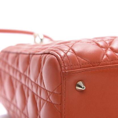 Christian Dior Lambskin Cannage Medium Lady Dior Orange 14 of 17