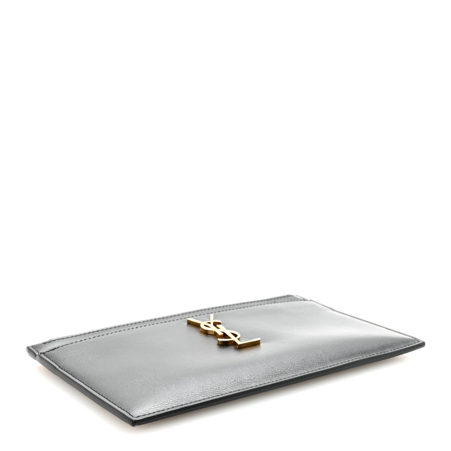 Smooth Calfskin Monogram Zip Bill Pouch Black