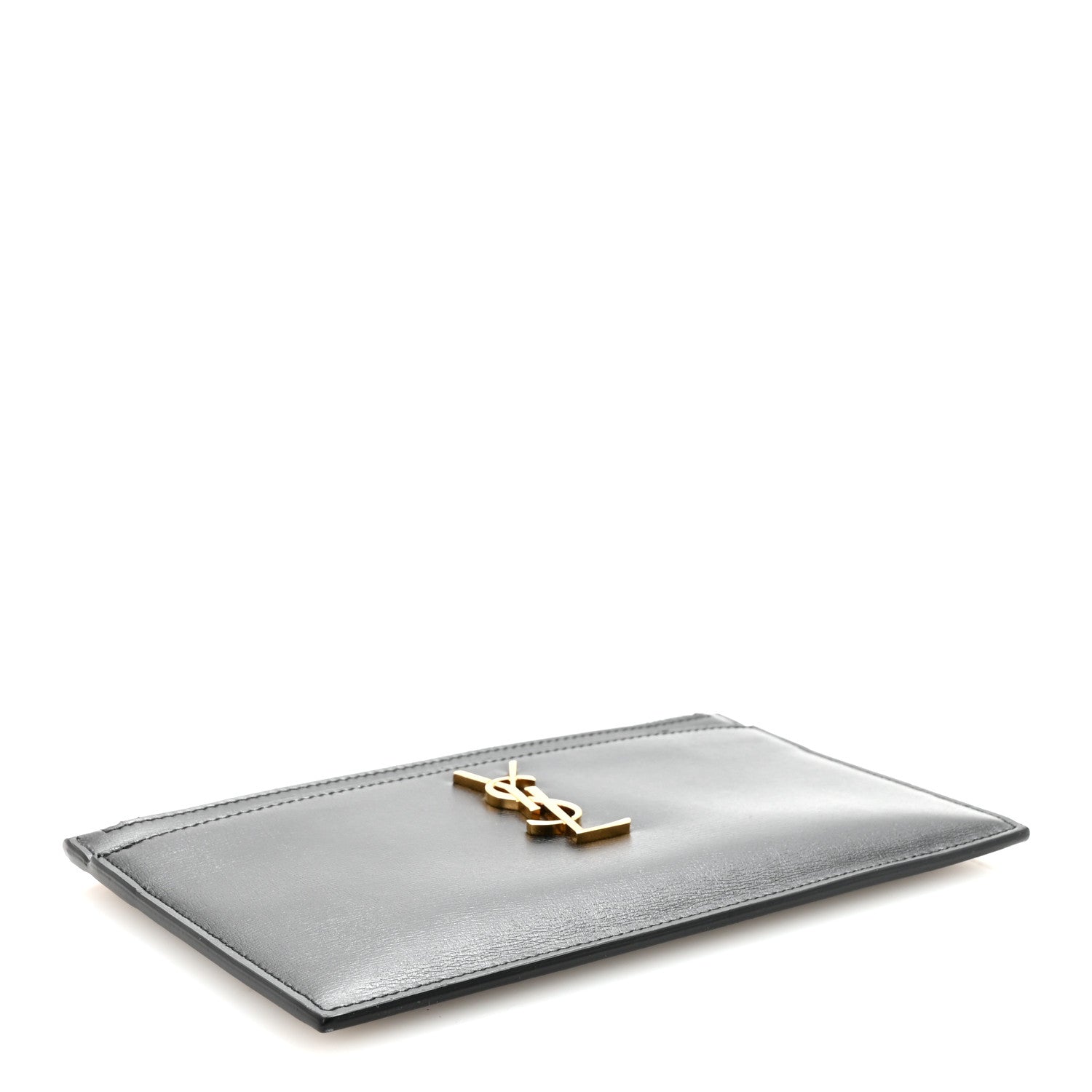 Saint Laurent Smooth Calfskin Monogram Zip Bill Pouch Black 4 of 8