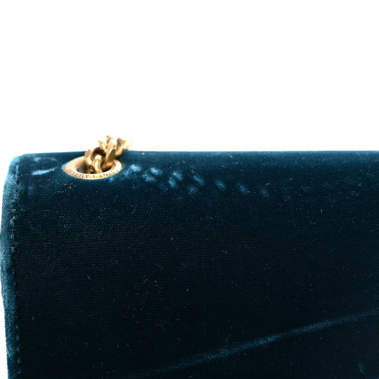 Velvet Small Classic Monogram Kate Tassel Satchel Blue