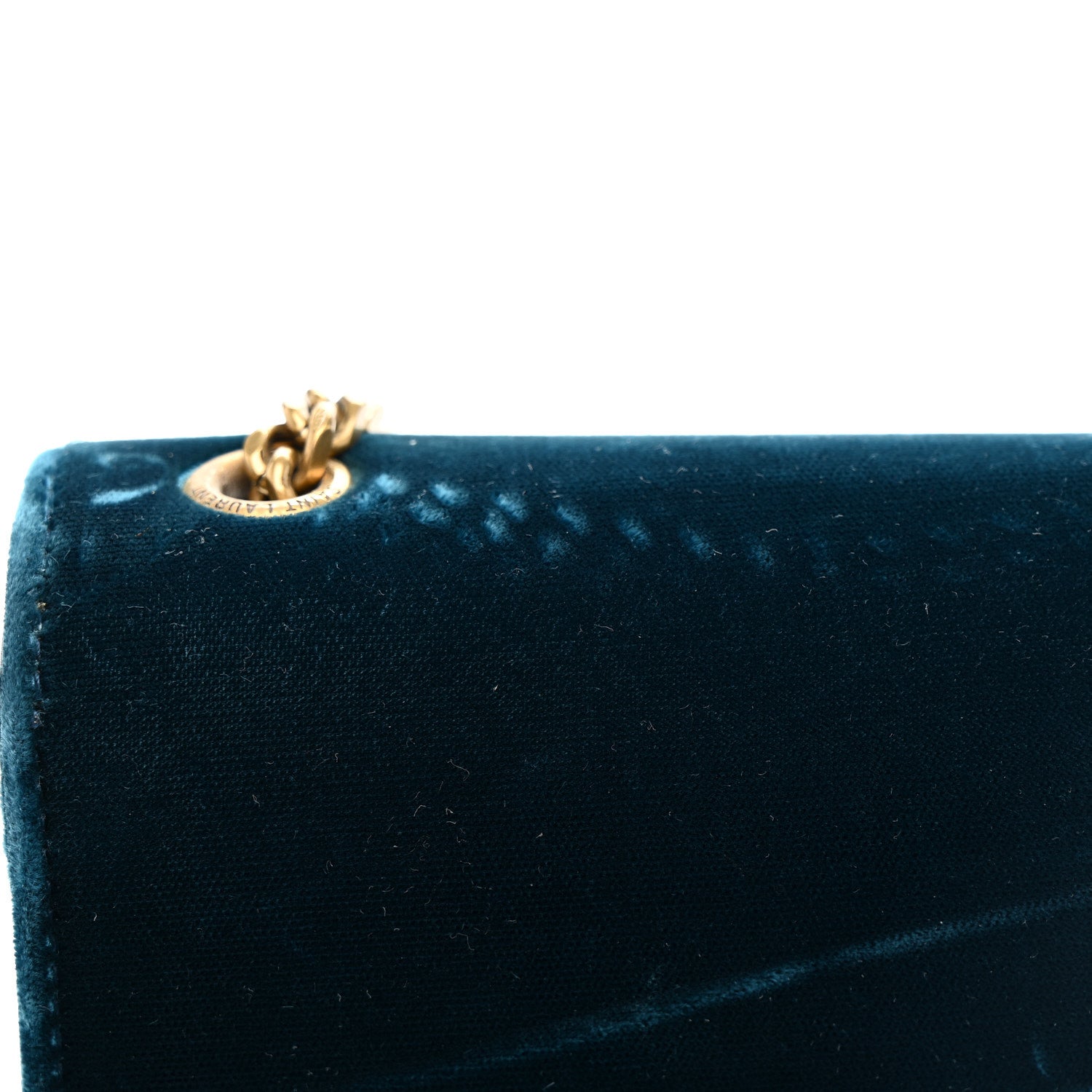 Saint Laurent Velvet Small Classic Monogram Kate Tassel Satchel Blue 16 of 21