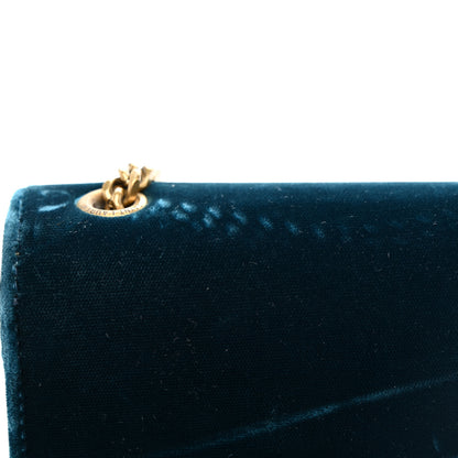 Saint Laurent Velvet Small Classic Monogram Kate Tassel Satchel Blue 16 of 21