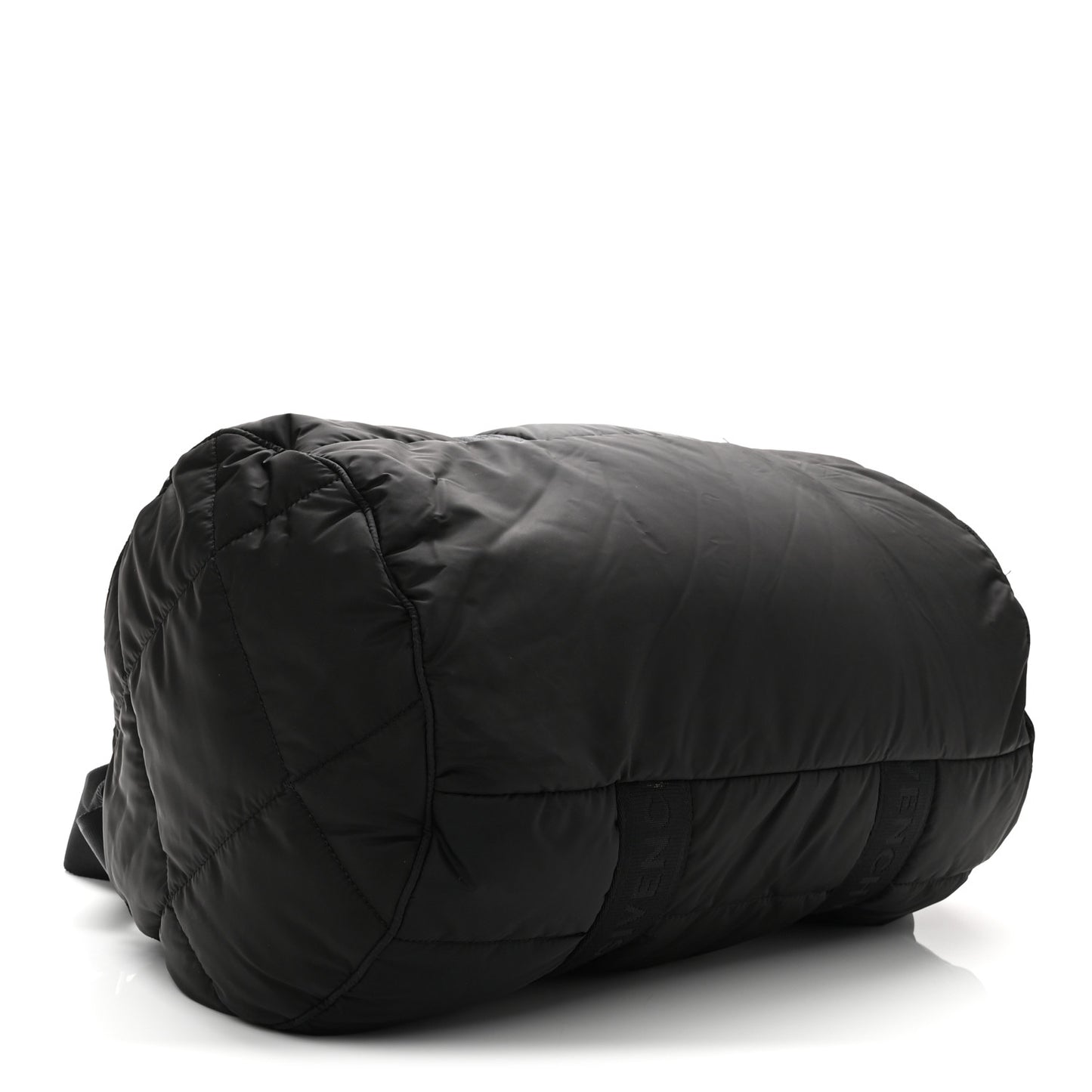 Padded Nylon Logo Diaper Bag Black