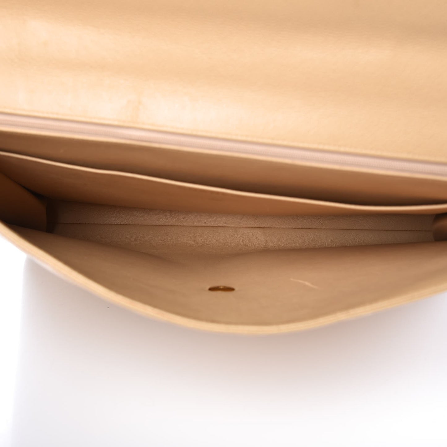 Caviar Quilted Briefcase Laptop Bag Beige