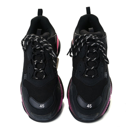 Balenciaga Fabric Mesh Clear Sole Mens Triple S Sneakers 45 Black Pink Neon 5 of 11