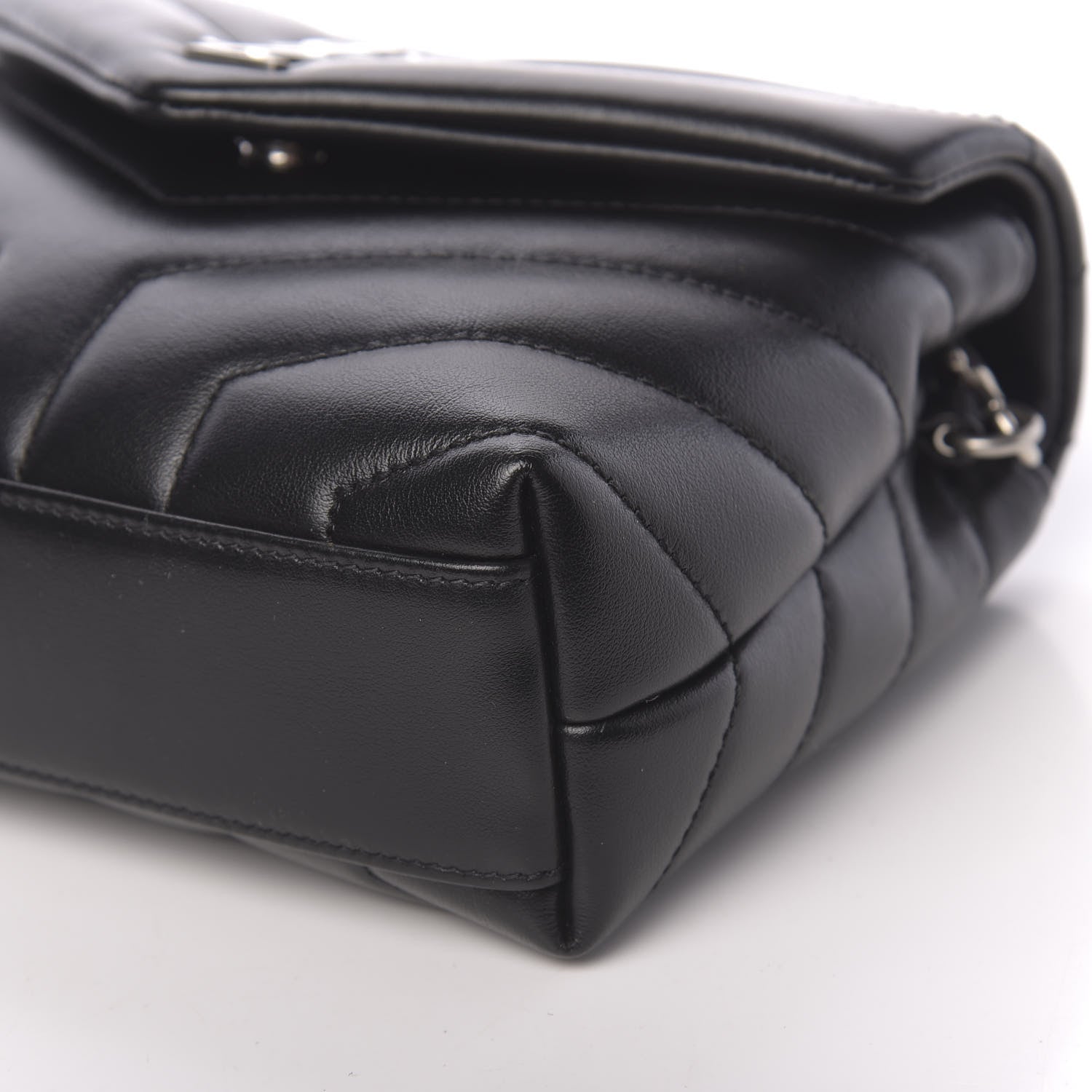 Saint Laurent Calfskin Y Quilted Monogram Toy Loulou Crossbody Bag Black 8 of 10
