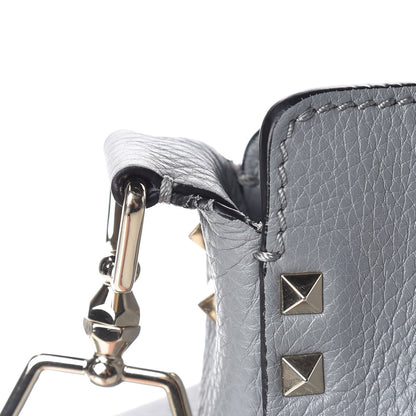 Valentino Garavani Pebbled Calfskin Large Rockstud Flip-Lock Messenger Bag Light Stone 11 of 15