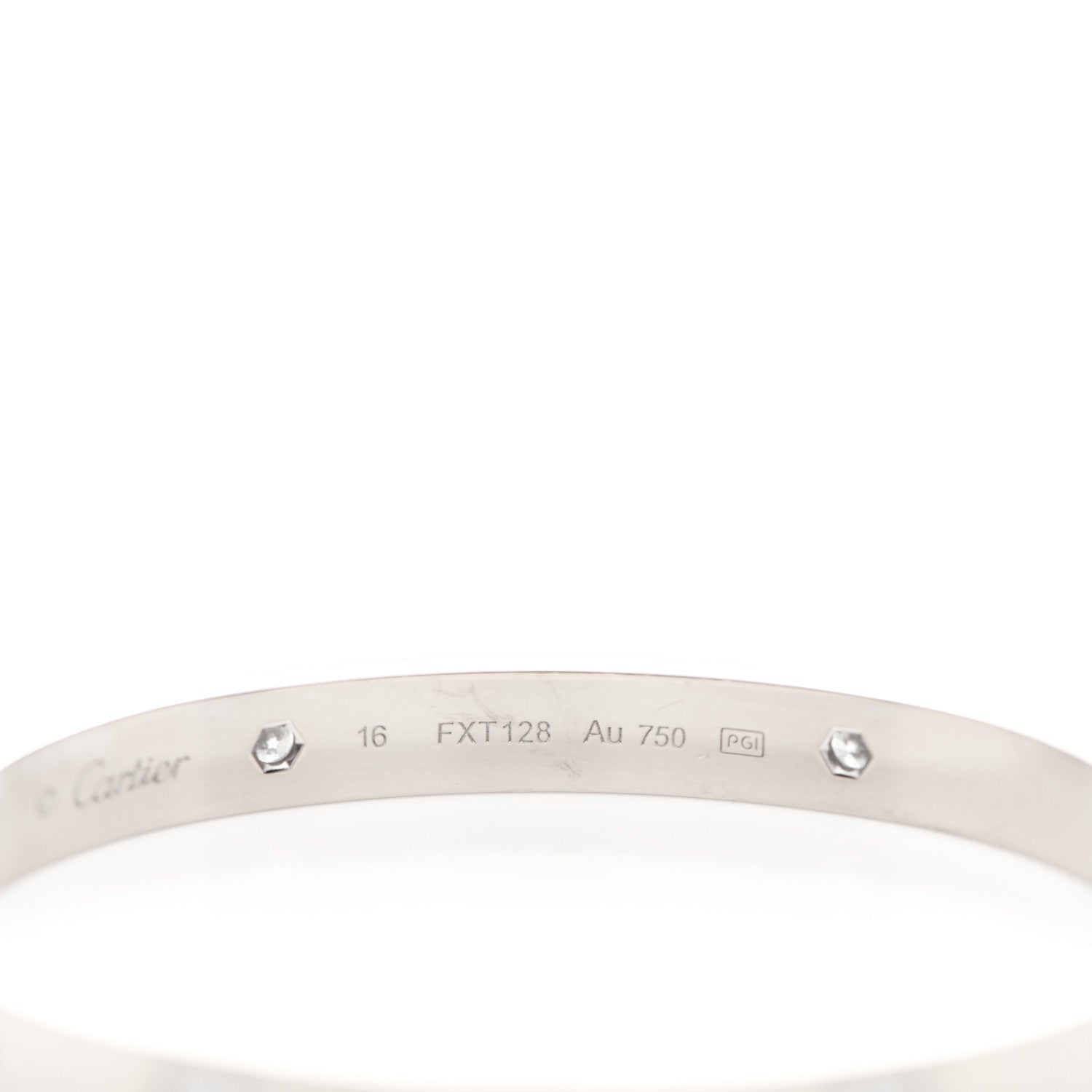 Cartier 18K White Gold 4 Diamond LOVE Bracelet 16 6 of 7