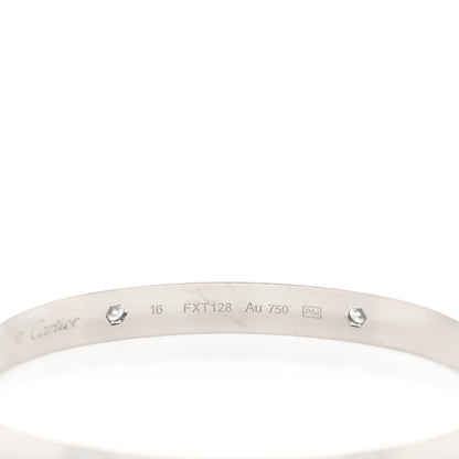 Cartier 18K White Gold 4 Diamond LOVE Bracelet 16 6 of 7