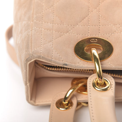 Christian Dior Suede Cannage Medium Lady Dior Beige 14 of 19