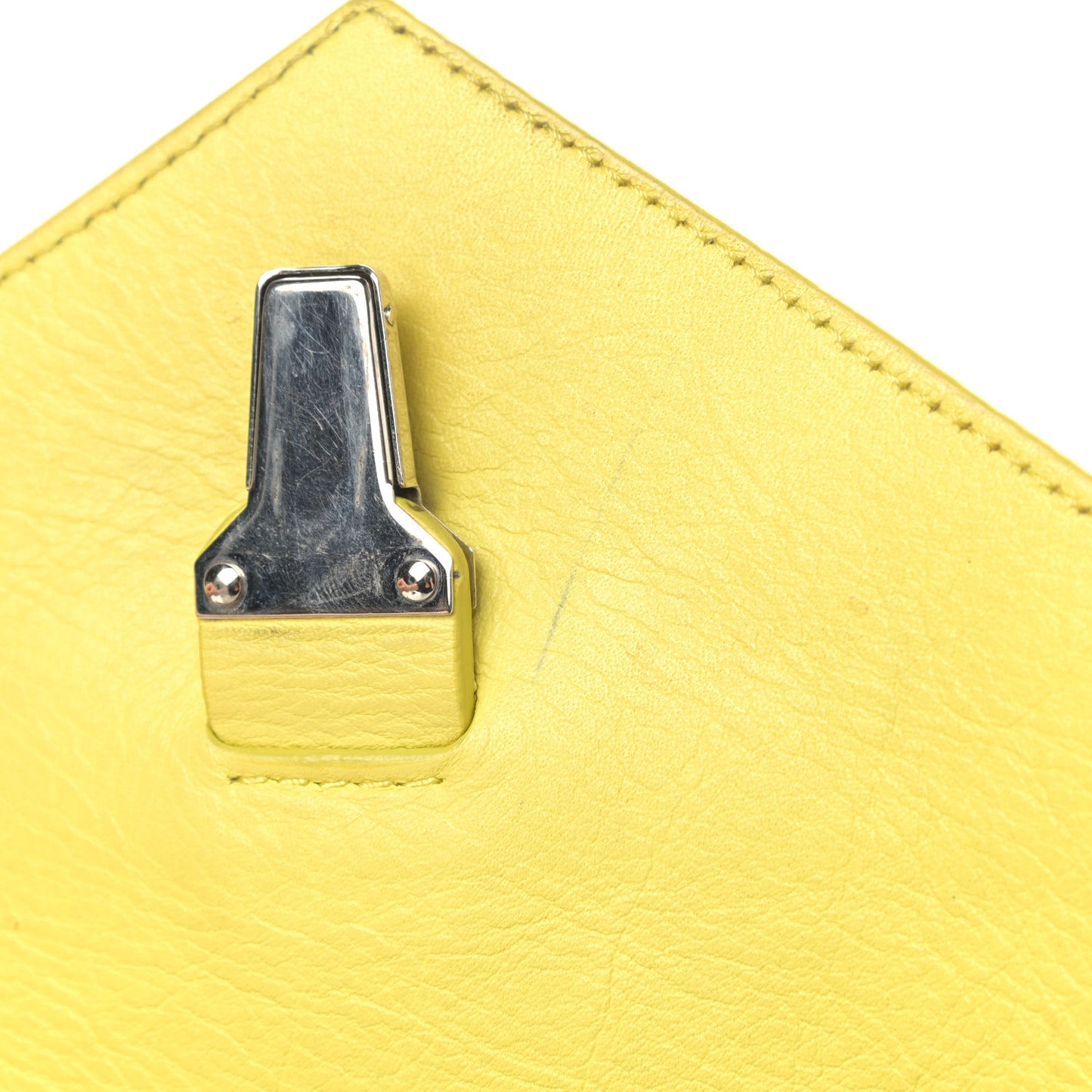 Calfskin Papier Sight Clutch Jaune Poussin