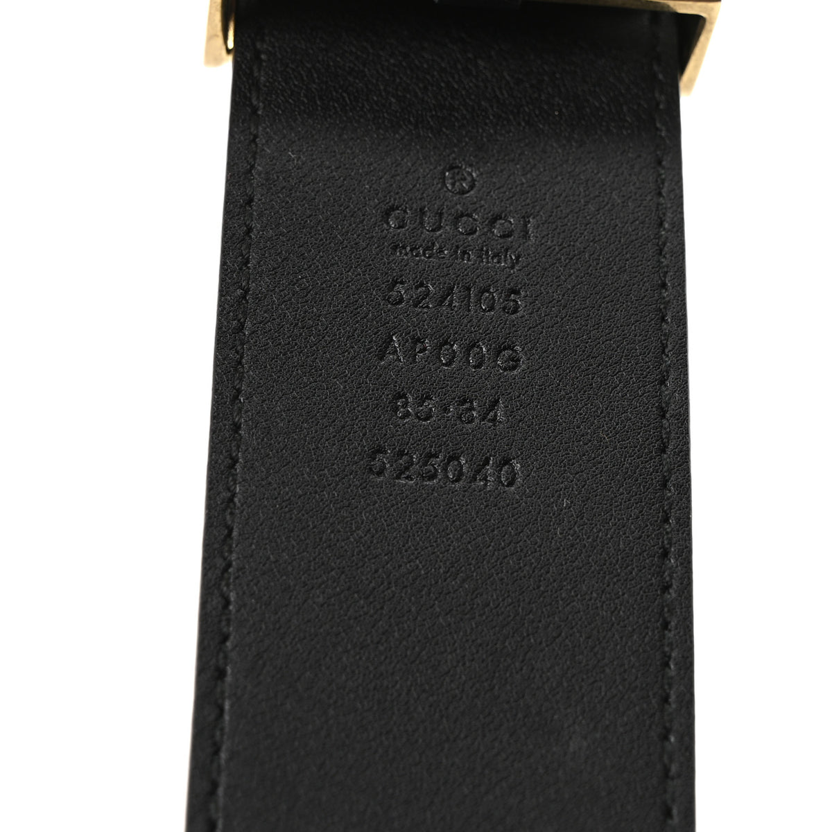 Moon Calfskin Torchon Double G Belt 85 34 Black