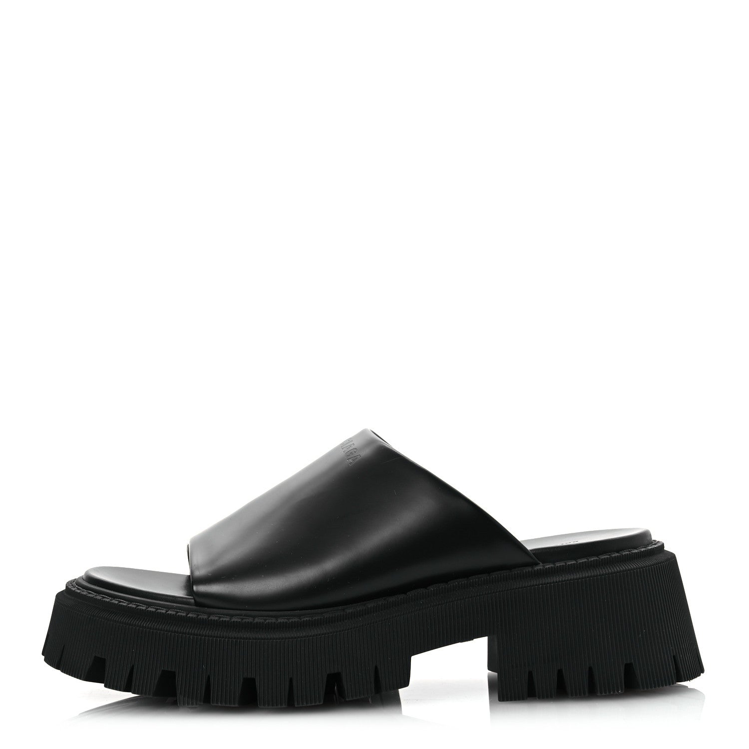 Balenciaga Jive Smooth Calfskin Logo Embossed Womens Tractor Platform 38 Black 1 of 11