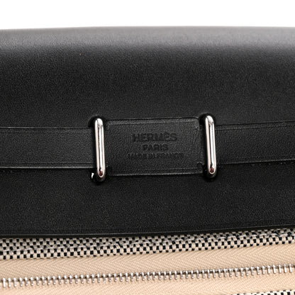 Hermes Military Toile Vache Hunter Herbag Zip Retourne 20 Ecru Black 6 of 11