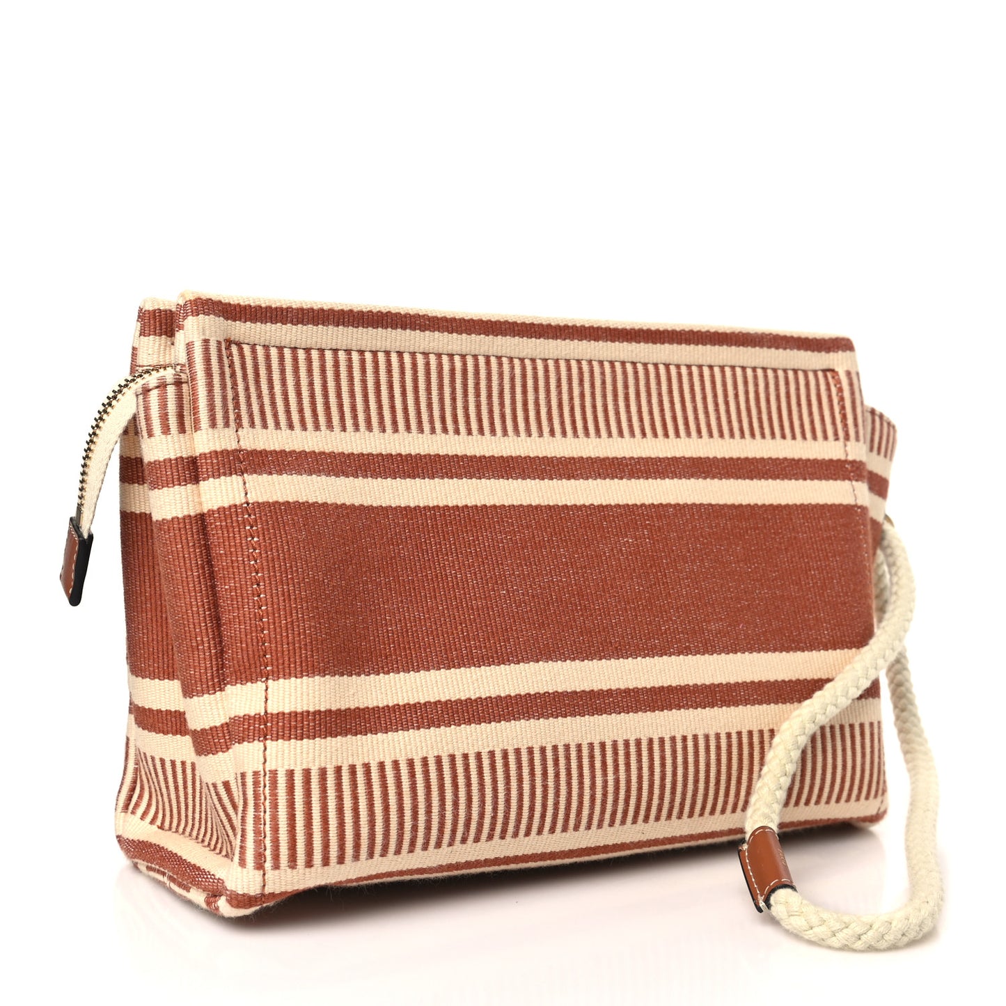 Textile Striped Logo Thais Pouch Sienna