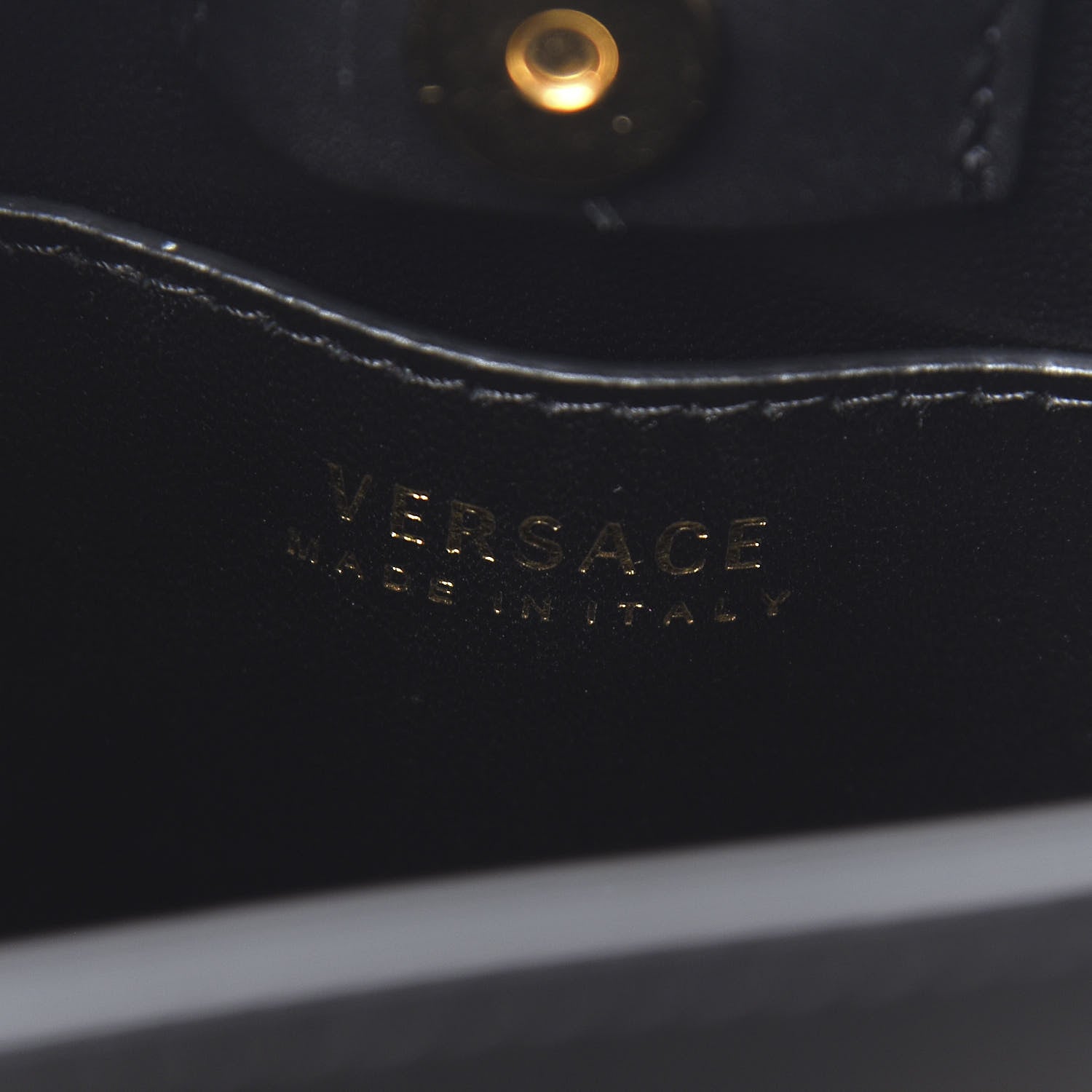 Versace Vitello Mini Virtus Bucket Bag Black 5 of 8